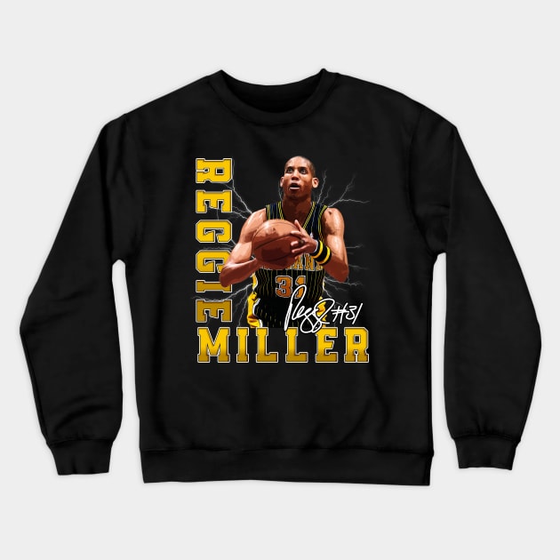 Reggie Miller Choke Sign Basketball Legend Signature Vintage Retro 80s 90s Bootleg Rap Style Crewneck Sweatshirt by CarDE